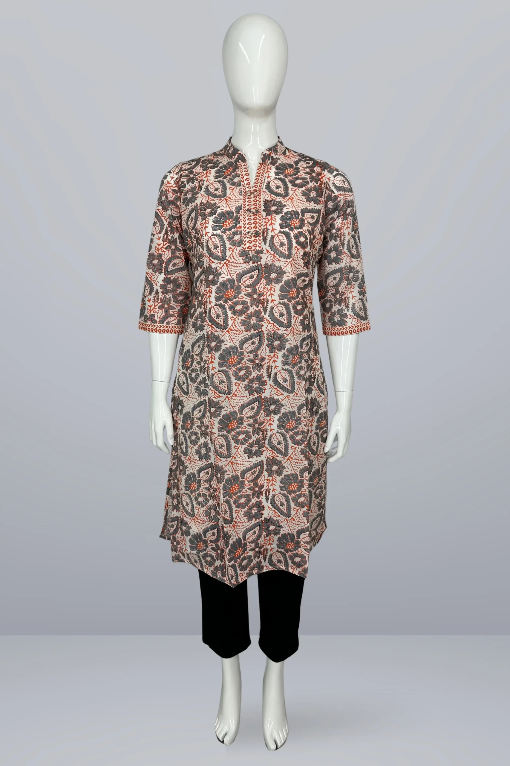 1 Multi Color Cotton Block Print Regular Fit One Piece Dress. - Image 1